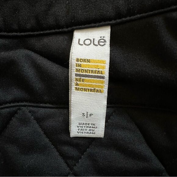 lole Black & White Stripe Quilted Long Sleeve Full Zip Up Jacket Size Small - Picture 7 of 15